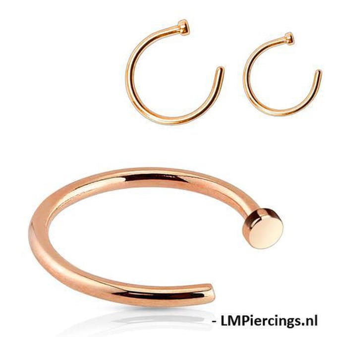 Neuspiercing open ring 0.8x8 - rose - LMPiercings