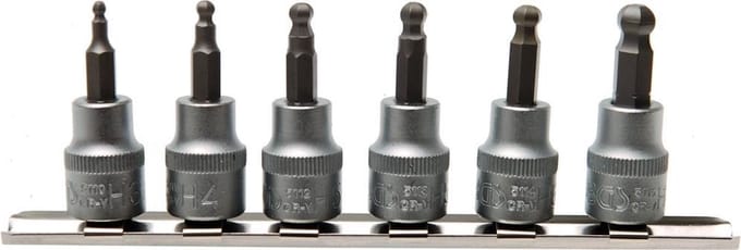 BGS Dopsleutelbitset 3/8 INBUS met kogelkop 3 - 8 mm, 6 delig