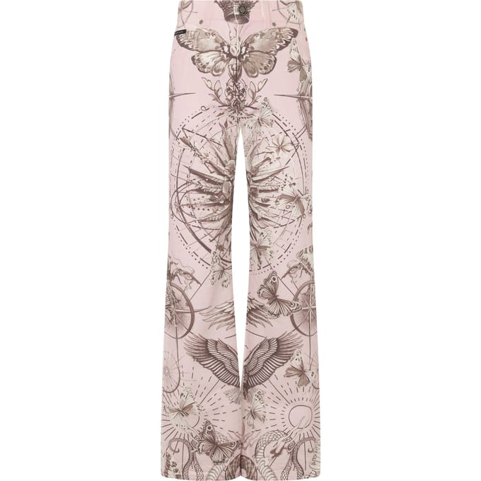 Straight Cut Jeans Butterfly Tattoo