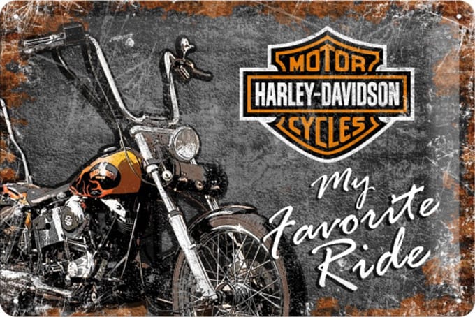 Metalen wandbord - Harley Davidson - My Favorite Ride - 20x30cm