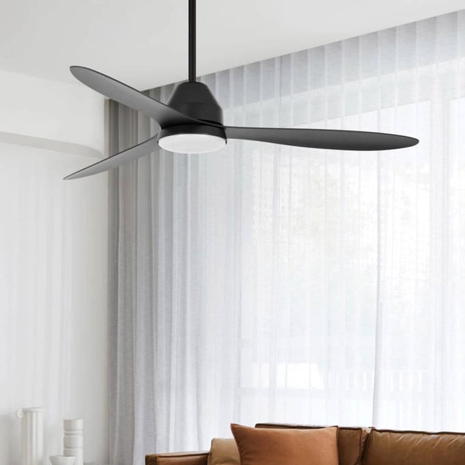 Beacon Lighting Plafondventilator met verlichting Whitehaven, zwart, stil