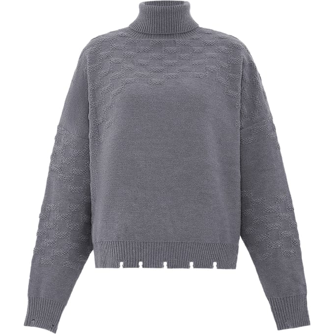 Faina Trui met coltrui Dames licht grijs melange