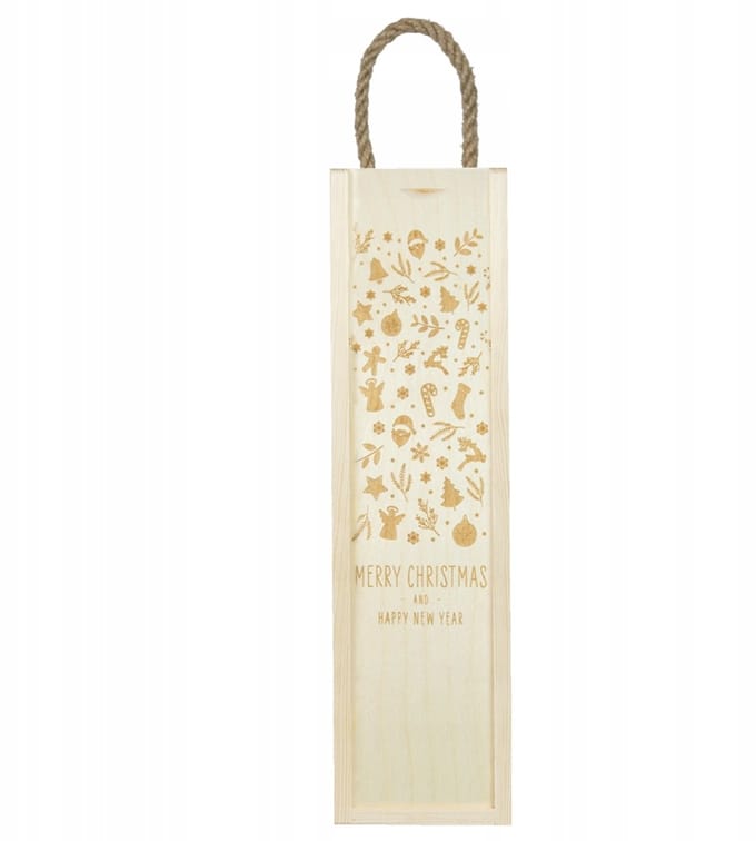 Bimberek - Houten Cadeauset - 500ml Butel - Mikołaj Opdruk