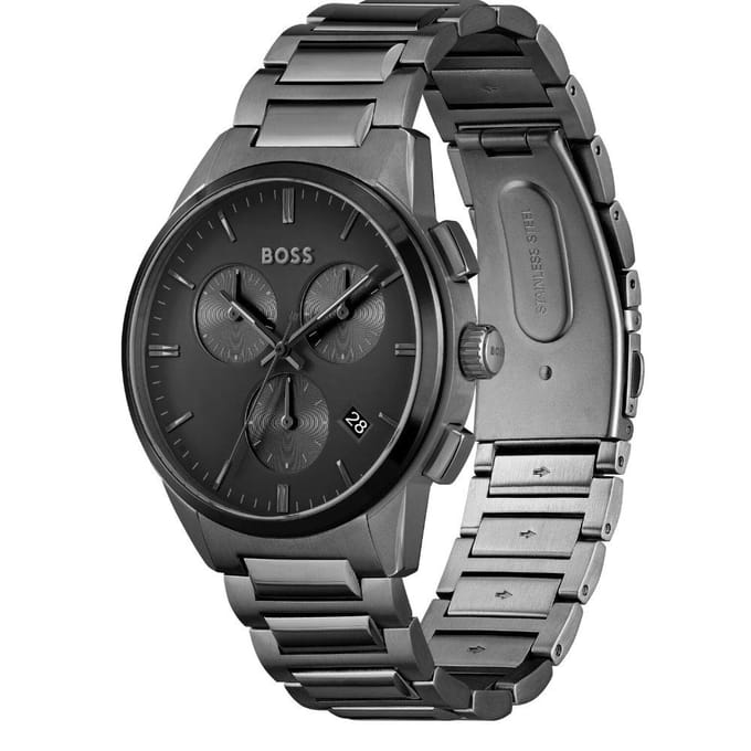 Hugo Boss Dapper 1513929 Chronograaf Herenhorloge 43 mm zwart
