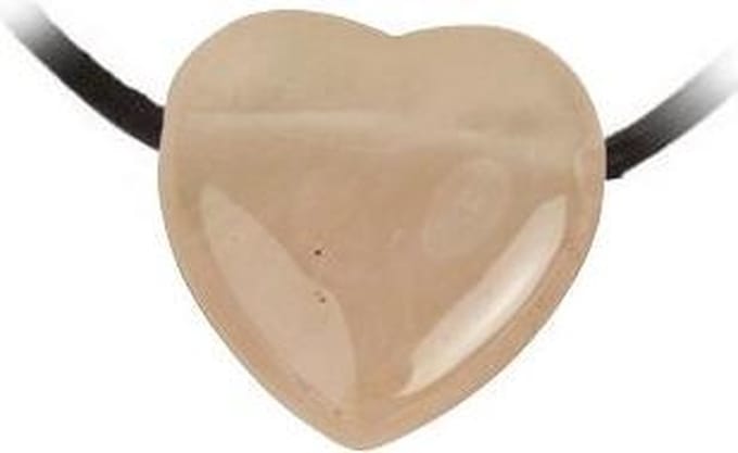 Harten hanger rozenkwarts geboord - 2.5 cm