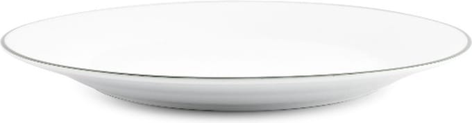 BonBistro Plat bord 24cm green rim Basic White (Set van 6)