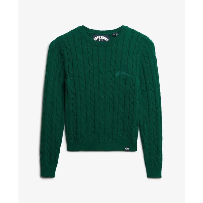 Fijne gedraaide trui essentials ronde hals dames Superdry