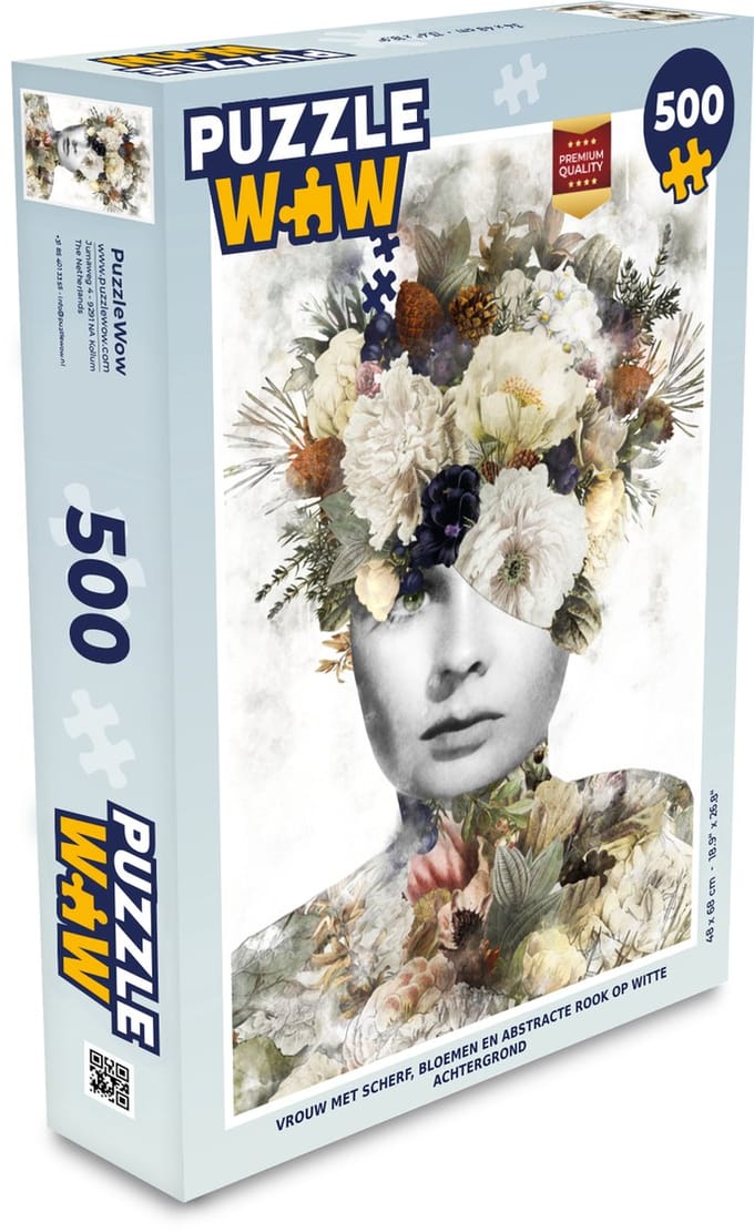 Puzzel Bloemen - Vrouw - Scherven - Legpuzzel - Puzzel 500 stukjes