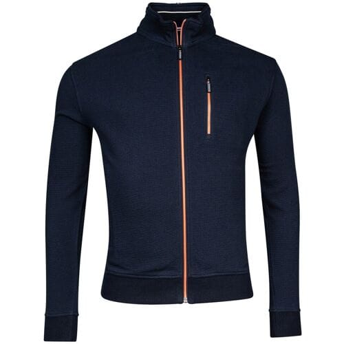 Baileys Vest Sweat Cardigan Zip Allover Waffle Texture Interlock Navy / male