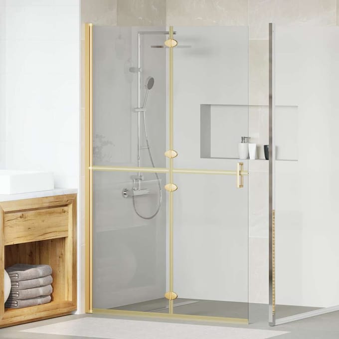 vidaXL - Inloopdouche - wand - Goud - 120 - x - 6,5 - x - 190 - cm