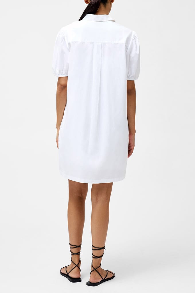 French Connection Cambria Cotton Embroidered Shi Linen White Maat: 6 | Blousejurken Outlet | Dames | Wit