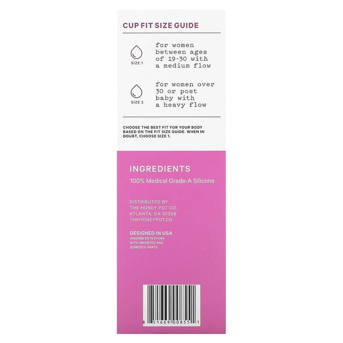 The Honey Pot Company, coupe menstruelle, taille 1, 1 tasse red