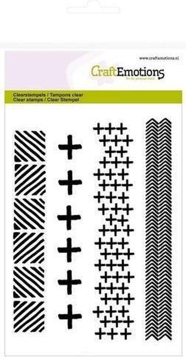 CraftEmotions stempel A6 - kruizen en visgraat