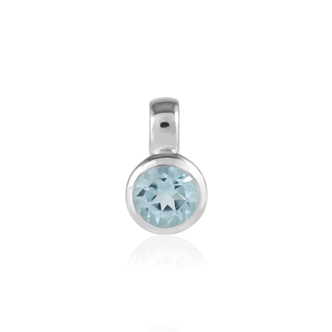 SilverGems Zilveren hanger met Blauwe Topaas edelsteen