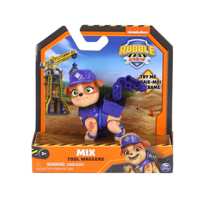 Rubble en Crew Action Pup actiefiguur - Blauw