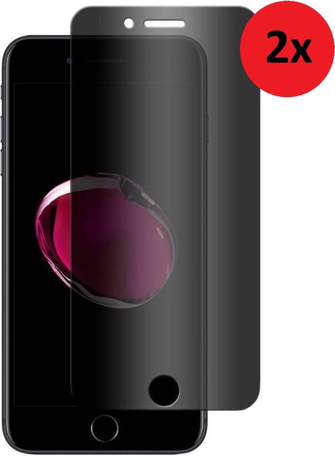 Privacy Screenprotector Geschikt voor iPhone 7 Plus - Privacy Screenprotector iPhone 8 Plus - iPhone 7 Plus - iPhone 8 Plus Privacy Tempered Glass 2x