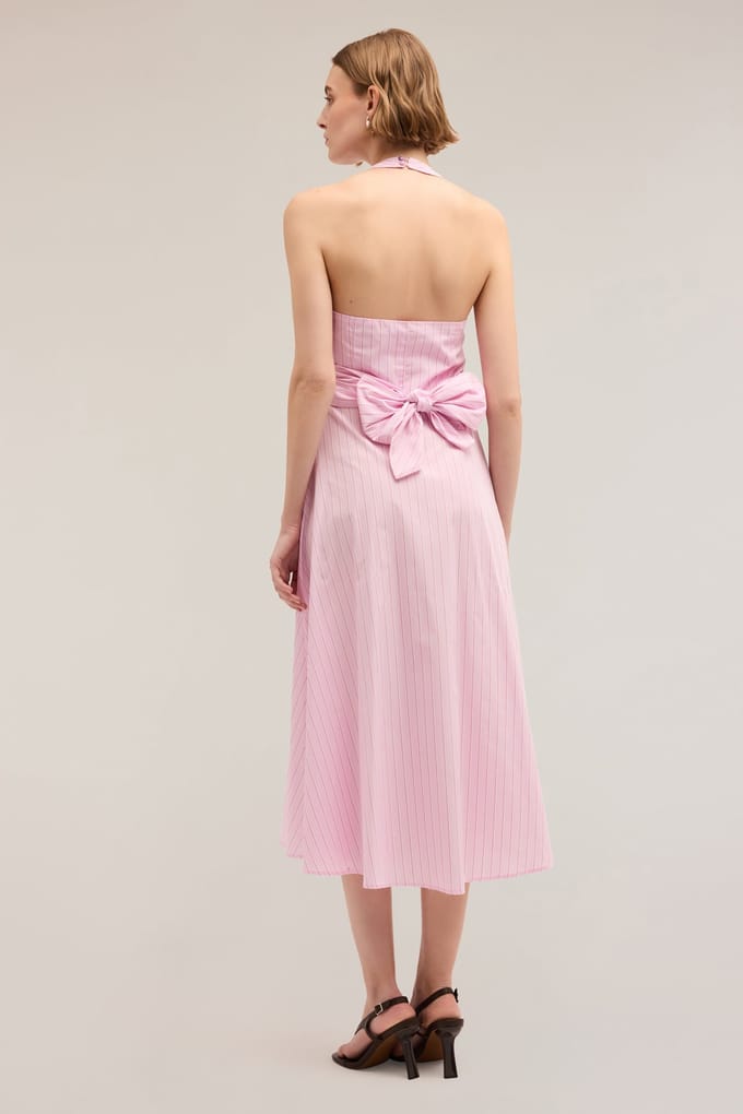 Motivi Striped Pattern Poplin Dress Pink Größe: 38 | Midikleider Outlet | Damen | Rosa