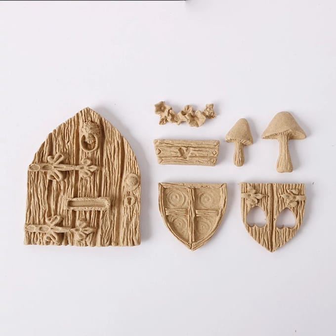 Pentart Elastisch Houten Sprookjes Set 6 x 5 cm 7 stuks