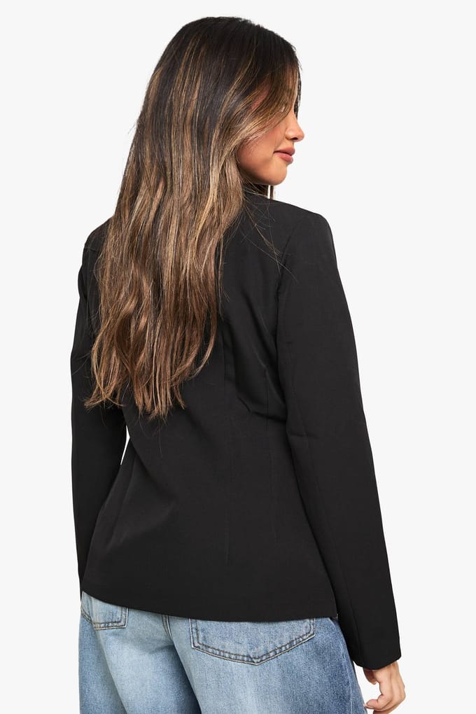 boohoo Dames Pocket Detail Structured Blazer | Zwart | Maat: 44