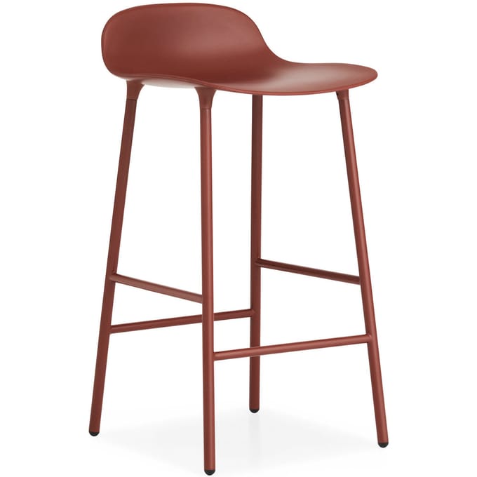 Normann Copenhagen - Form barkruk met metalen frame - rood - 65 cm