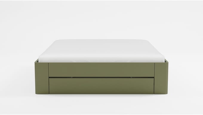 B Bright Bed Fresh 500 met 3 opbergladen - 160 x 220 cm - rietgroen