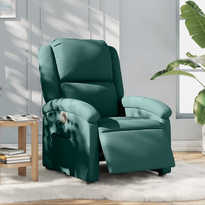 vidaXL - Fauteuil - verstelbaar - elektrisch - stof - donkergroen