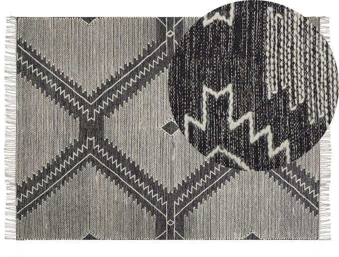 ARBAA - Laagpolig vloerkleed - Gebroken wit - 140 x 200 cm - Katoen