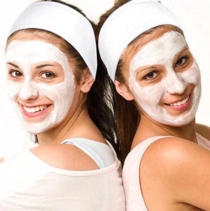 Hiden - Spa hoofdband - Hoofdband Dames - Haarband Dames - Haarband Make up - Haaraccessoires - Make up - Badkamer - Wit