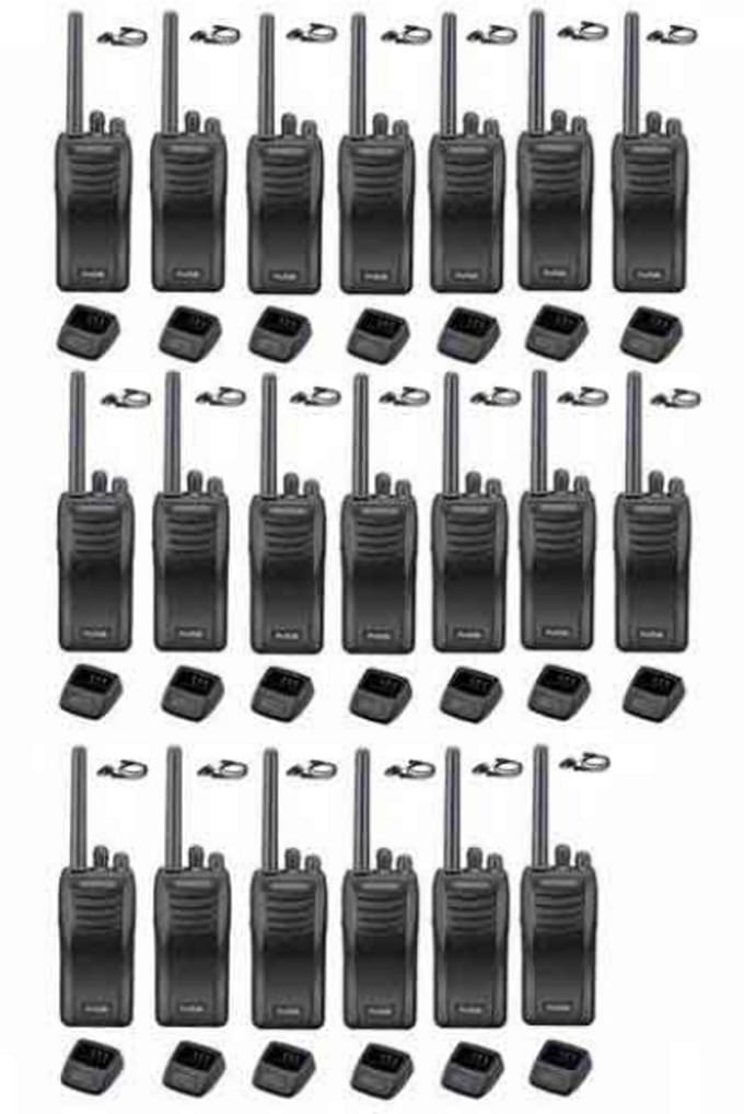 Set van 20 stuks Kenwood TK-3501 met D-shape oortje en tafelladers
