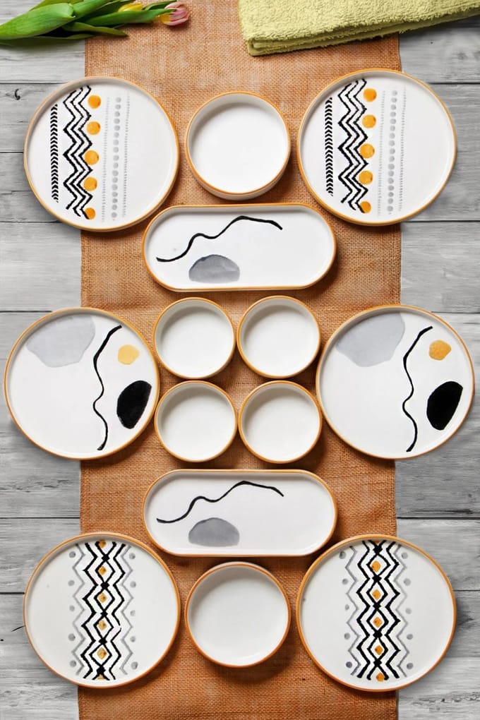 Asir - Ontbijtset - 14 stuks - Veelkleurig - 25 x 11 x 3,5 cm