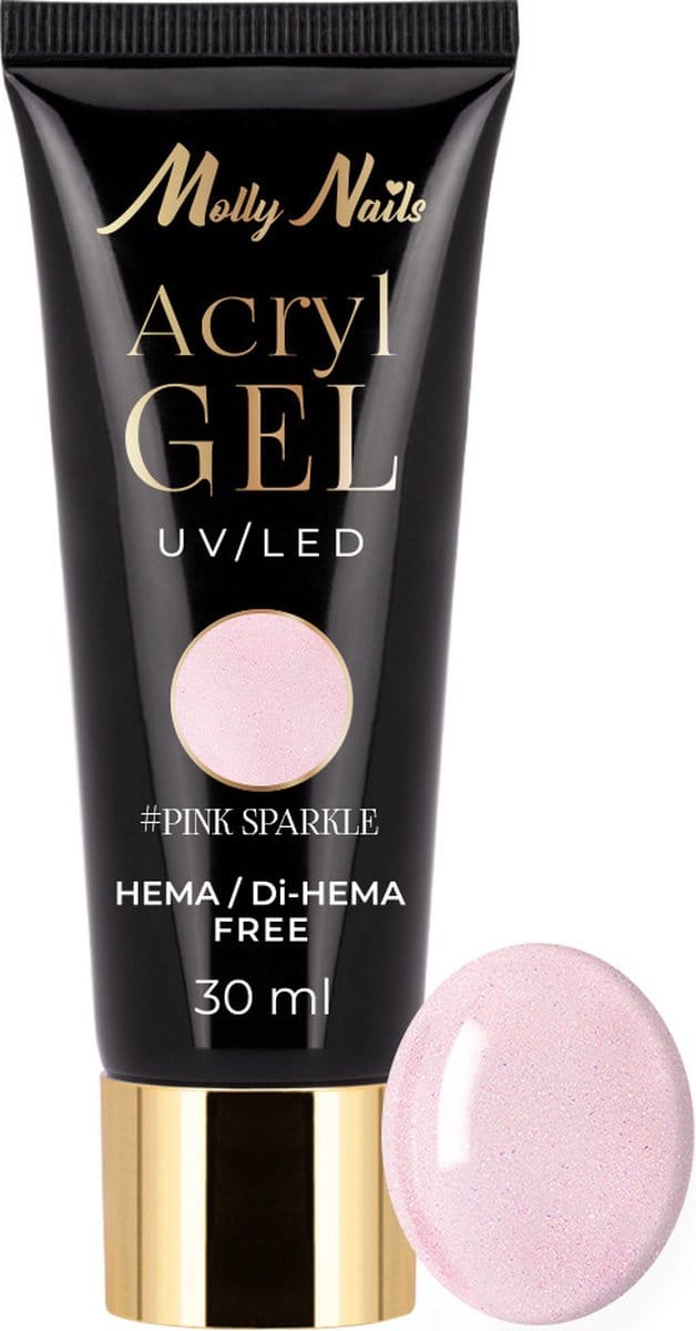 Molly Nails - AcrylGel - Roze Sparkle - HEMA/Di-HEMA Vrij - 30 ml