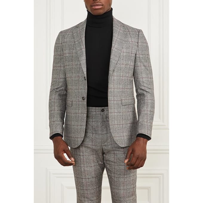 GUESS Marciano By  Sean Notch Blazer Black/white/red Check Maat: 46 | Blazers Outlet | Heren | Grijs