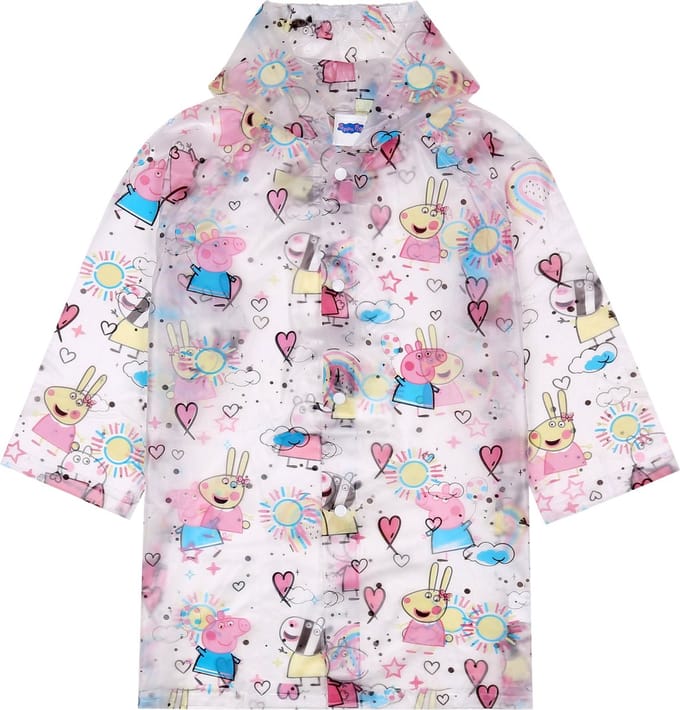Peppa Pig - Transparante regenjas met capuchon, cape / 122-128