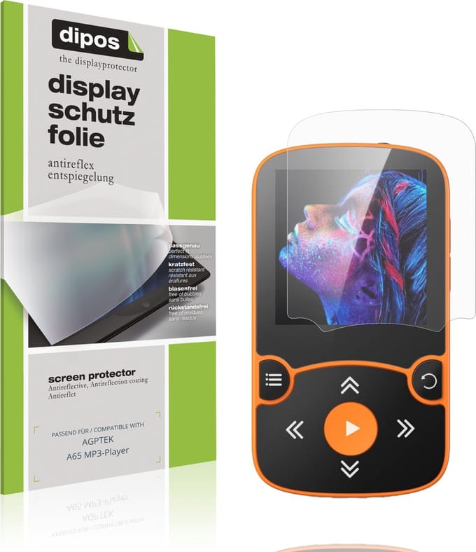 dipos – 4x Matte Beschermfolie geschikt voor AGPTEK A65 MP3-Player | Krasbestendige & antireflecterende Screenprotector Ultra-Thin