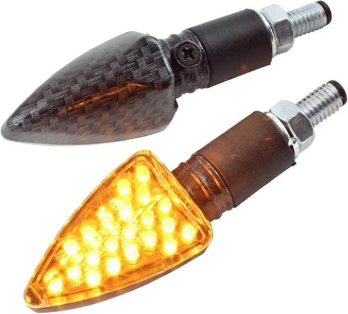 Knipperlichten STR8 Demon II Carbon met Oranje LED's universeel