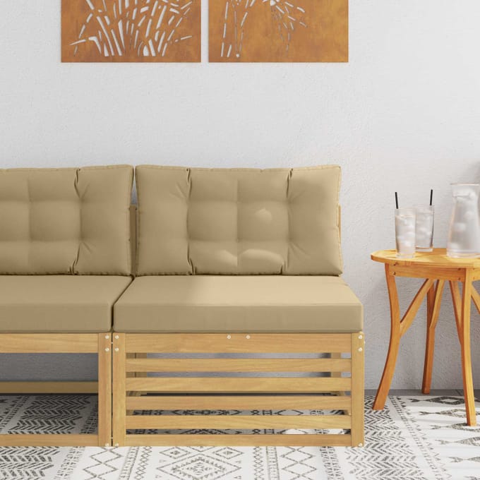 vidaXL - Buiten - Midden - Sofa - Massief - Acacia - Hout - Wit
