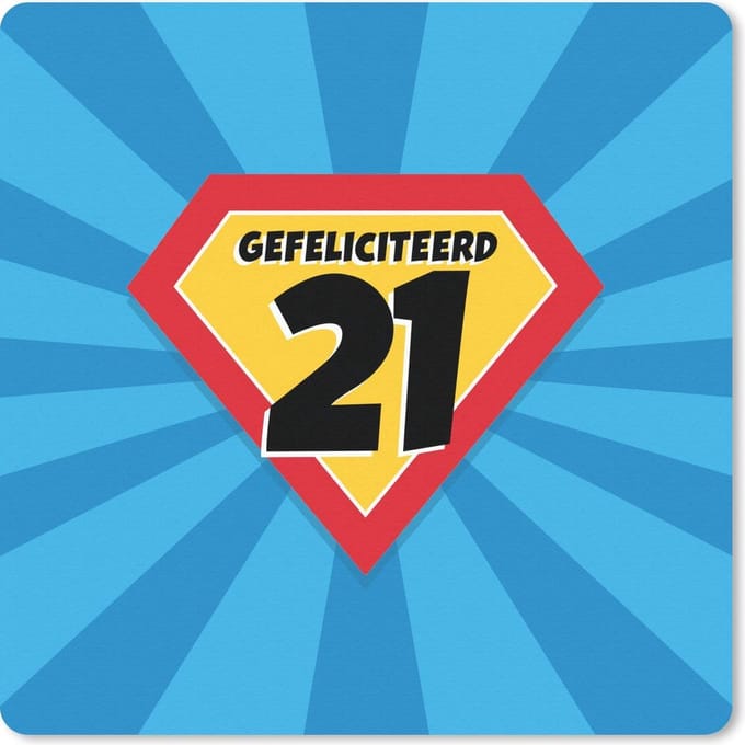 Muismat 20x20 cm - Mousepad Verjaardag - 21 jaar - Cadeau - Cape - Muismatten