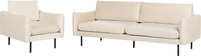 VINTERBRO - Bankenset - Lichtbeige - Fluweel