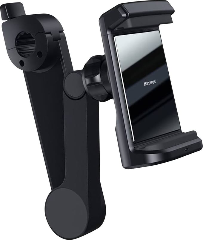 Baseus - Telefoonhouder - Auto hoofdsteun - Met draadloos opladen - Universeel - Zwart