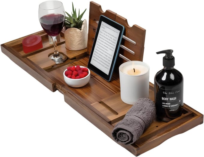 SP® Bamboe Badplank - Badplank - Bad Plank voor in Bad - Bruin - 23cm x 34cm x 7cm