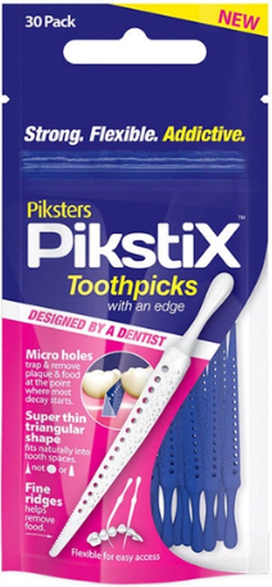 Piksters Pikstix Plastic Tandenstokers Met Micro Holes - 30 stuks