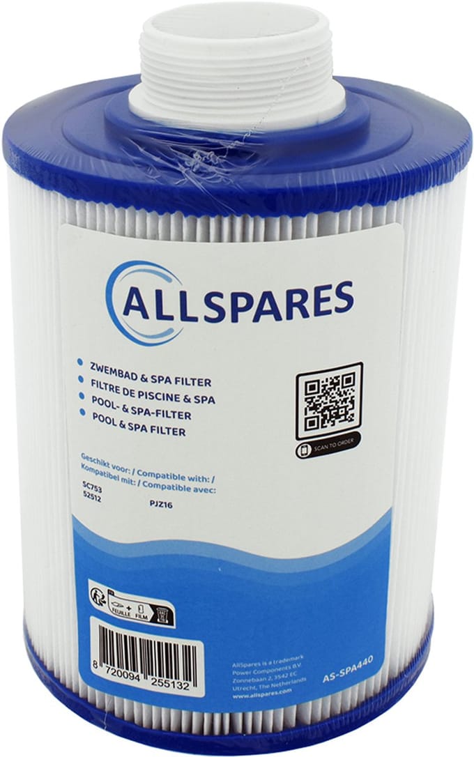 AllSpares Spa Waterfilter geschikt voor SC753 / 52512 / PJZ16