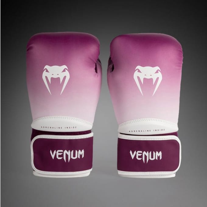 Venum Iris Boxing Gloves - Plum/white -12oz
