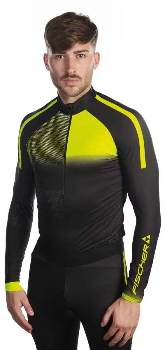Fischer Dynamic 2.0 Half Rits Lange Mouw T-shirt Zwart M Man