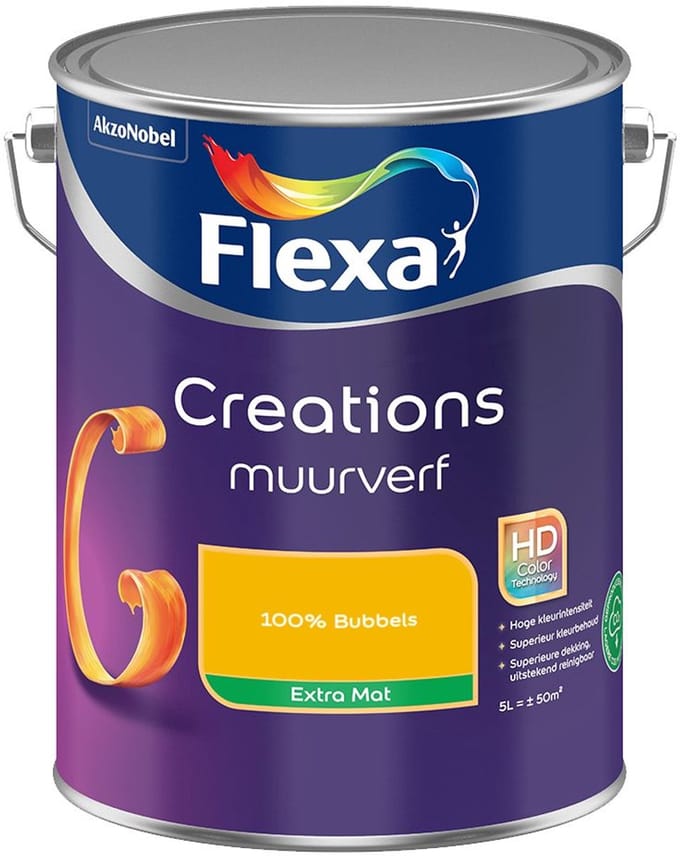 Flexa - Creations Muurverf Extra Mat - 100% Bubbels - Mengverf - 5 L