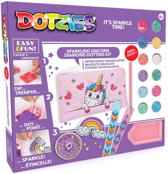 Diamond Dotz knutselset - Baby Unicorn - diamant schilderen speelgoed.