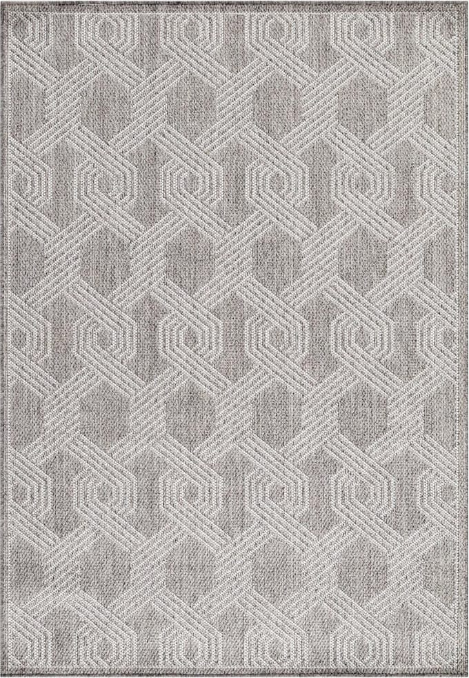Buitenkleed met patronen Aruba - grijs 4904 - 80x150 cm