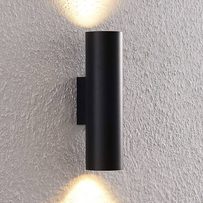 Arcchio - wandlamp - 2lichts - Aluminium - H: 22.5 cm - GU10 - zwart