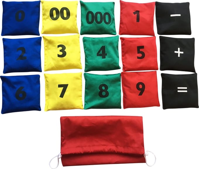 Pittenzakjes set met nummers | 15 stuks | Pittenzak | Werpzakken set van 15