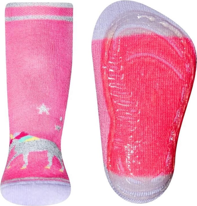 Antislipsok roze met eenhoorn van glittergaren-19/20